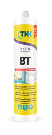 TKK Tekafix BT vízbázisú építési ragasztó sztiropor rögzítésére.