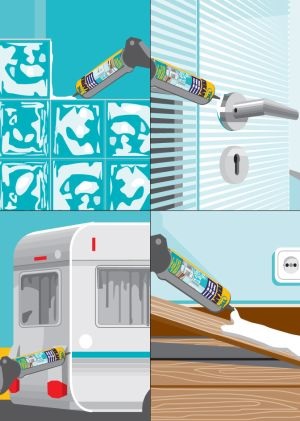 TKK Tekafix MS polimer alapú építési ragasztó használata.