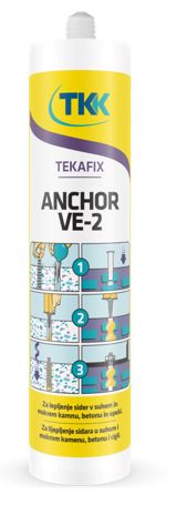 TKK Tekafix VE-2 kétkomponensű vinilészter dübelragasztó.