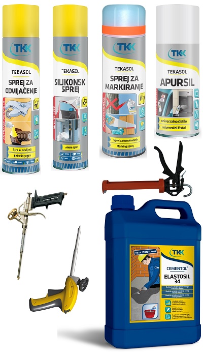 TKK kiegészítő és egyéb anyagok, szerszámok képe.