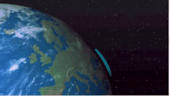 A TKK animált logója a fölgömb körül.